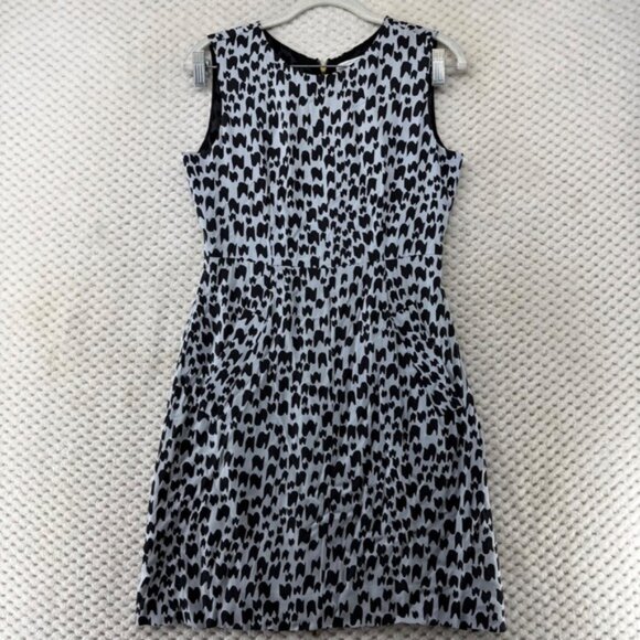 Diane von Furstenberg Dress DVF‎ Black Grey Print Sleeveless Exposed Zip Size 2 - Picture 1 of 9